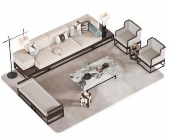 New Chinese Style Sofa Combination-ID:300246952