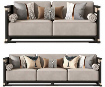 New Chinese Style Three-seat Sofa-ID:888760136