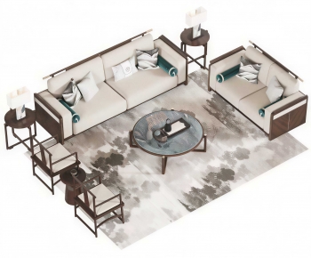 New Chinese Style Sofa Combination-ID:185062898