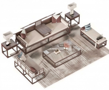 New Chinese Style Sofa Combination-ID:639770024