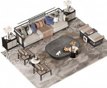 New Chinese Style Sofa Combination-ID:108848095