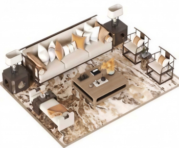 New Chinese Style Sofa Combination-ID:334664115