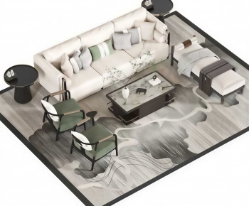 New Chinese Style Sofa Combination-ID:901576047