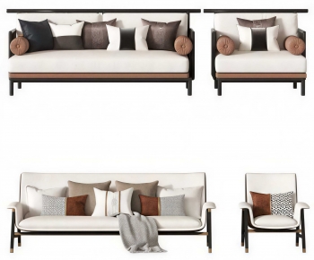 New Chinese Style Three-seat Sofa-ID:391752967