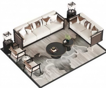 New Chinese Style Sofa Combination-ID:862415086