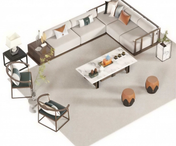 New Chinese Style Sofa Combination-ID:647948036