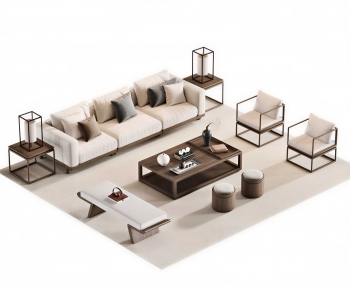 New Chinese Style Sofa Combination-ID:558357006