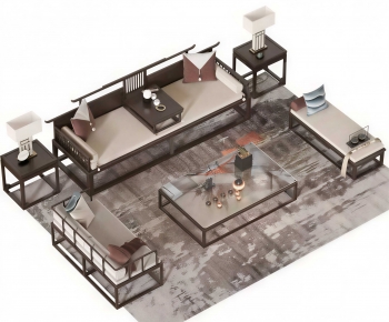 New Chinese Style Sofa Combination-ID:777126074