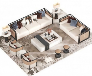 New Chinese Style Sofa Combination-ID:367702013