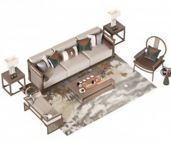 New Chinese Style Sofa Combination-ID:990928896