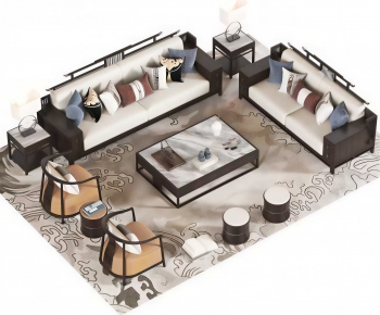 New Chinese Style Sofa Combination-ID:581101893