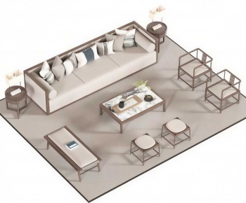 New Chinese Style Sofa Combination-ID:128598937