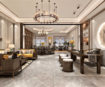 New Chinese Style A Living Room-ID:131412981