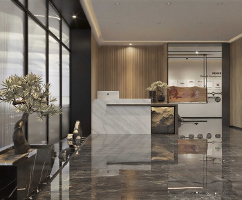 Modern Office Reception Desk-ID:746309041