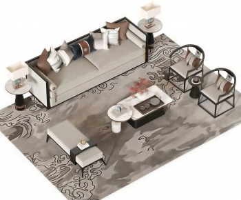 New Chinese Style Sofa Combination-ID:841710093