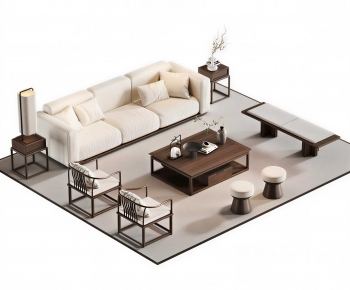 New Chinese Style Sofa Combination-ID:261486057