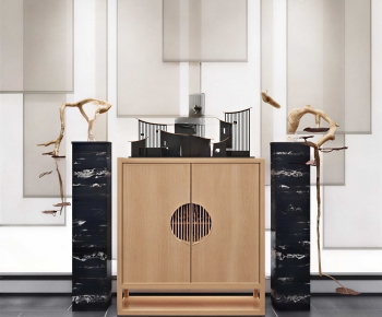 New Chinese Style Entrance Cabinet-ID:482393037