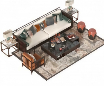 New Chinese Style Sofa Combination-ID:160155064