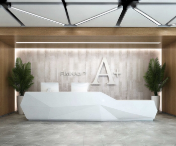 Modern Office Reception Desk-ID:486516005