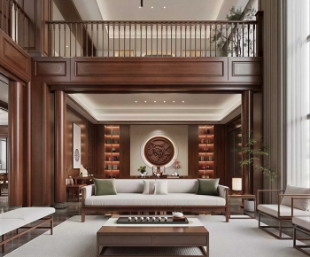 New Chinese Style A Living Room-ID:371555092