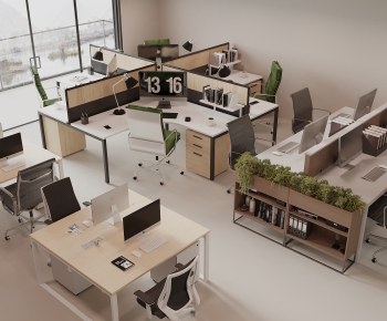 Modern Office Desk And Chair-ID:718143943