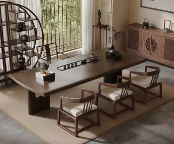 New Chinese Style Tea Tables And Chairs-ID:649703987