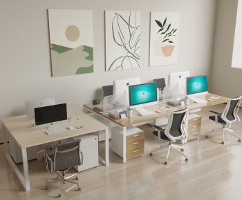 Modern Office Desk And Chair-ID:670655011