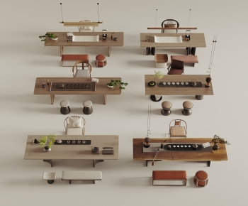 New Chinese Style Tea Tables And Chairs-ID:658230076