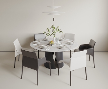 Post Modern Style Dining Table And Chairs-ID:150974048