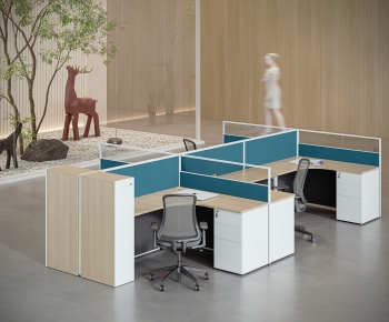 Modern Office Desk And Chair-ID:594605926