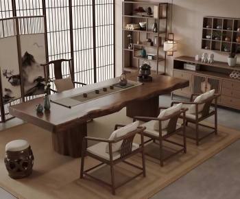 New Chinese Style Tea Tables And Chairs-ID:757277971