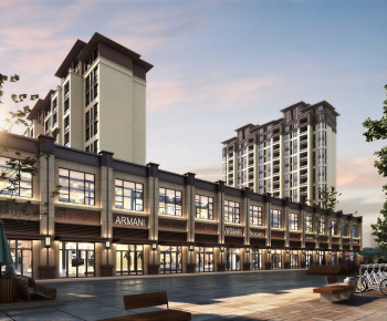 Simple European Style Commercial Street-ID:594871032