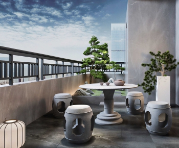 New Chinese Style Leisure Balcony-ID:235773091