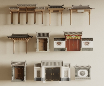 New Chinese Style Facade Element-ID:759372005