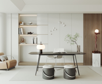 Modern Computer Desk And Chair-ID:599713092