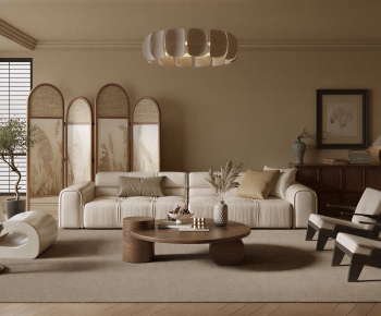 Wabi-sabi Style A Living Room-ID:609487062