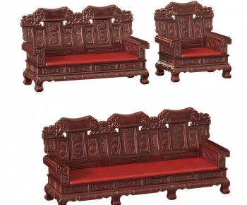 Chinese Style Three-seat Sofa-ID:132323985