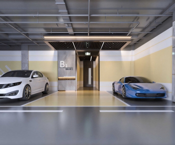 Modern Underground Parking Lot-ID:945144891