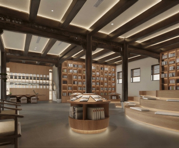 New Chinese Style Bookstore Book Bar-ID:492398029