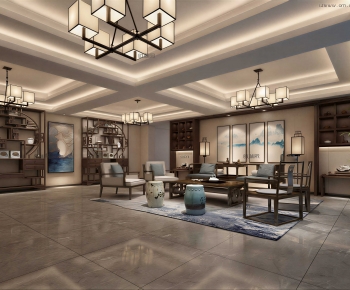 New Chinese Style A Living Room-ID:414621113