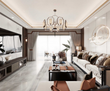 New Chinese Style A Living Room-ID:531991009