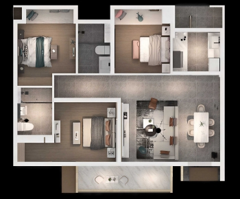 Modern A Bird's-eye View Of Home Decoration-ID:723422053