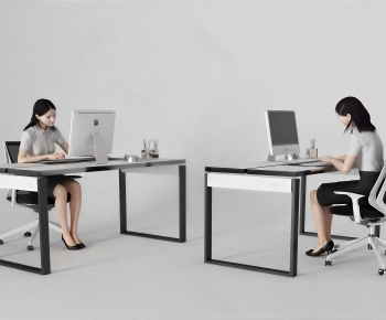 Modern Office Desk And Chair-ID:553307064