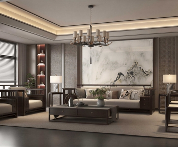 New Chinese Style A Living Room-ID:545532944
