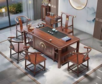 New Chinese Style Tea Tables And Chairs-ID:507863041