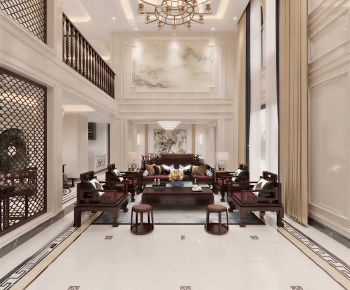 New Chinese Style A Living Room-ID:362726934