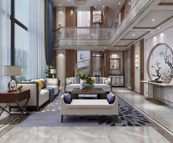 New Chinese Style A Living Room-ID:800170904