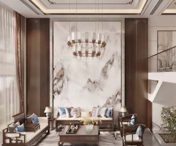 New Chinese Style A Living Room-ID:531860115