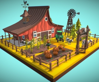 Modern Cartoon House-ID:908730095