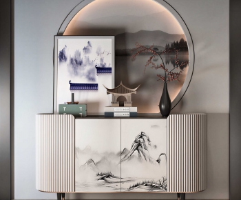 New Chinese Style Entrance Cabinet-ID:124955895